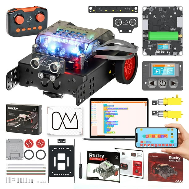 Kit de robots WhalesBot Rocky de codificación y control remoto para niños de 8 a 16 años