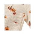thumbnail image 5 of Hirigin Newborn Baby Boy Girl Halloween Outfits Pumpkin Print Long Sleeve Buttons O-Neck Jumpsuit Romper 0 3 6 12 18 Months Fall Clothes, 5 of 8
