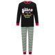 thumbnail image 2 of Pijamas navideños familiares a juego, camiseta de manga larga con estampado de letras y pantalones a rayas. Ropa de dormir para estar en casa., 2 of 10