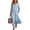 Light Blue, variant on QUNYINEY Puff 3/4 Sleeve Dresses for Women Long A Line Casual Pink Shirt Dress Collared Loose Fit with Pockets Button Down Dresses