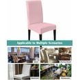 thumbnail image 6 of Stretch Chair Covers Set of 4, Pure Color Pink Universal Fit Elastic Decorative Dining Chairs Slipcovers for Wedding, Banquet, Monochrome, 6 of 6