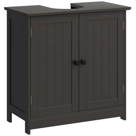 Topcobe Bathroom Vanity Cabinet, Under Sink Bathroom Cabinet with 2 Doors and Adjustable Shelf, Indoor Modern Furniture for Bathroom, Coffee