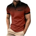 thumbnail image 2 of Xunlbb 50% Off Clear! Men's Polka Gradient Lapel Button Sport Short-Sleeved Lapel Top Shirt Gift for Mmen, Watermelon Red S, 2 of 5