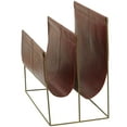 thumbnail image 5 of DecMode 22" Red Leather Handmade 3 Slot Magazine Holder with Metal Stand, 5 of 7