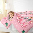 thumbnail image 4 of Manfei Girly Pink Christmas Bedding Comforter Set for Girl, Santa Claus Nutcracker Twin Comforter Sets, Happy New Year Reversible Bedding Set, Super Cozy Room Decor, 2 Pieces, 4 of 8