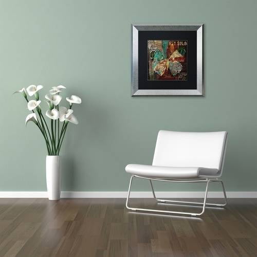 Trademark Fine Art "Winging It I" Canvas Art by Color Bakery Black Matte, Silver Frame