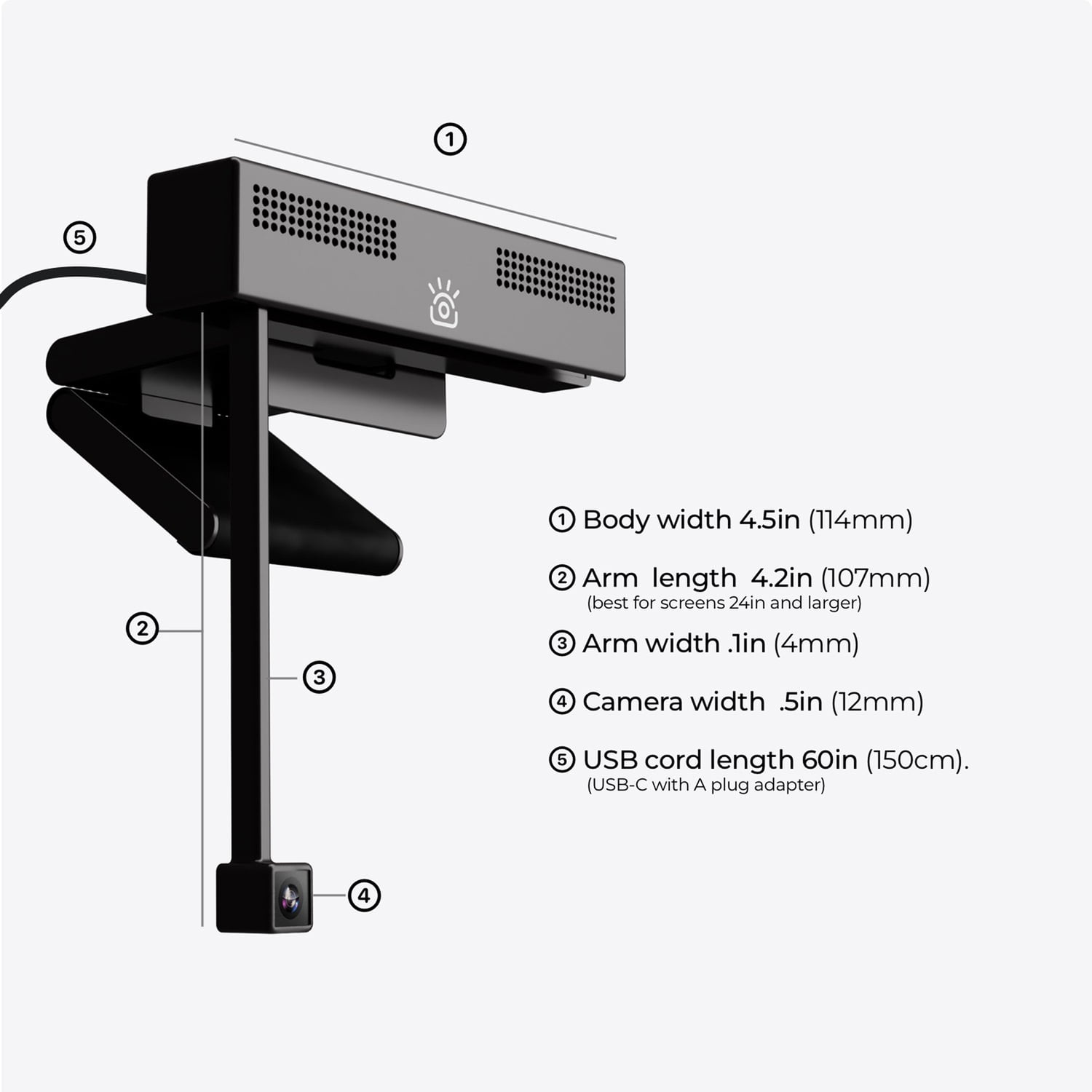 iContact Camera Pro 4K Webcam with Retractable Arm for Natural Eye Contact, ICCP01