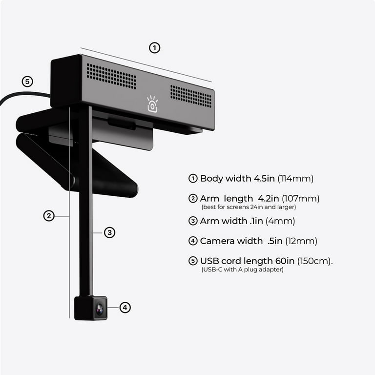 iContact Camera Pro 4K Webcam with Retractable Arm for Natural Eye