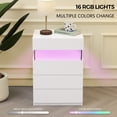 thumbnail image 2 of Cubehom LED Night Stand with 4 Drawers Height 27 inches Modern Bedside Tables for Adults Bedroom White Nightstands, 2 of 6