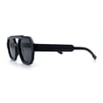 thumbnail image 4 of Hipster Octagonal Double Bridge Thick Bevel Plastic Racer Sunglasses All Black, 4 of 5