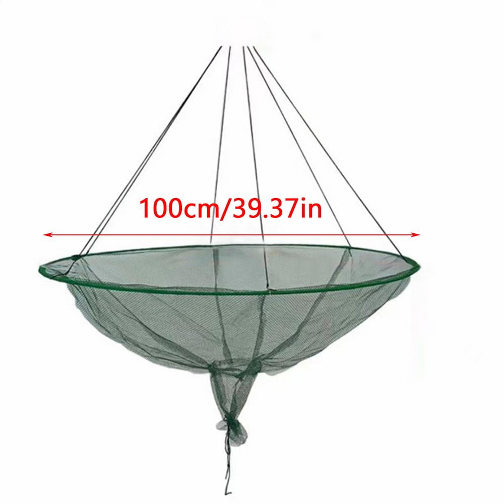 100 cm fishing net mecen Gill Net 100m x 3m 4x4cm Mesh 0.20mm Twine 100/80CM Large Round Folding Drop