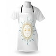 thumbnail image 3 of Sun Apron Hand Drawn Ornamental Star Symbol with Face Tribal Aztec Inspired Illustration, Unisex Kitchen Bib Apron with Adjustable Neck for Cooking Baking Gardening, Apricot Blue White, by Ambesonne, 3 of 3