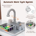 thumbnail image 6 of OLAKIDS Corner Kids Kitchen Playset, Toddler Wooden Pretend Cooking Set with Water Circulation, Realistic Light Sound Stove Removable Sink Storage Cabinet, Simulation Play Kitchen Toy (Corner Coffee), 6 of 11