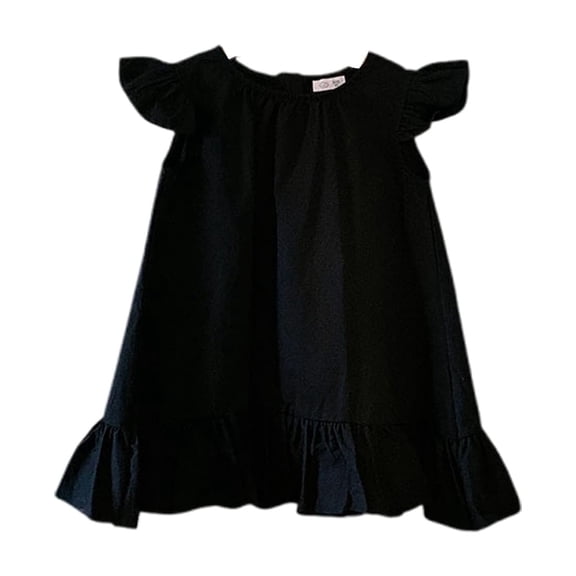 Rggeeun Toddler Girls Knot Lace Sleeveless Dress Comfort Casual O-Neck Sundress