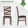 thumbnail image 3 of Costway Dining Chairs Set of 2 Rubber Wood Legs Faux Leather Upholstered Seat Armless, 3 of 9