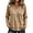 A Khaki, variant on Linen Cotton Casual Tunic Tops for Women V Neck Long Sleeve Frayed Raw Edge Trim Boho Western Loose Blouse A Dark Blue L
