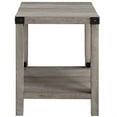 thumbnail image 1 of Walker Edison Table d'Appoint en Métal X Bois Rustique - Gris Lavé, 1 of 10