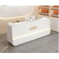 thumbnail image 1 of Beauty salon paint bar women's clothing store arc cashier simple modern small company front desk reception counter My Lux Decor Round, 1 of 6