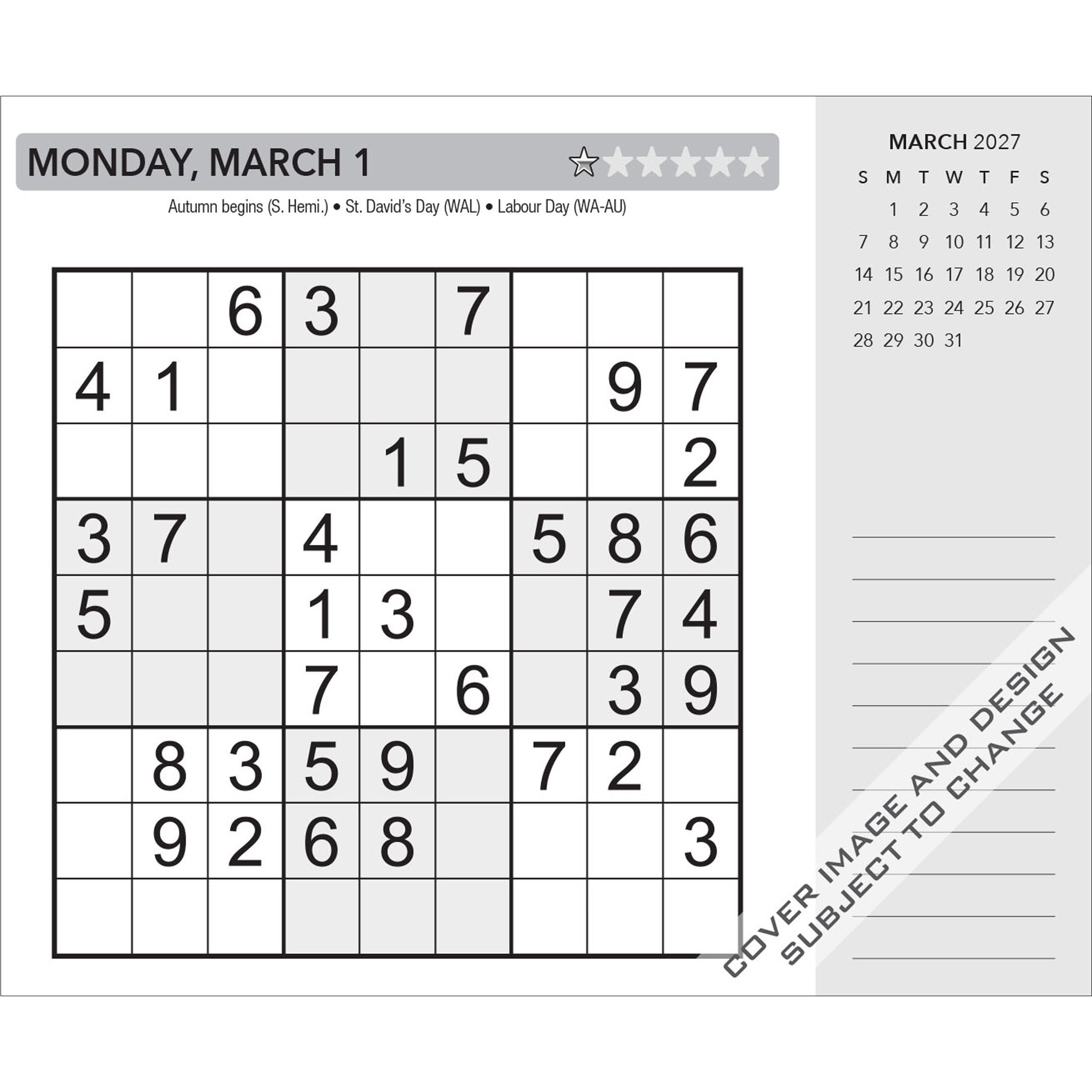 Sudoku 2027 Box Calendar P1 by Browntrout