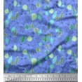 thumbnail image 1 of Soimoi Blue Cotton Jersey Fabric Leaves Folk Art Print Fabric by Yard 58 Inch Wide, 1 of 3