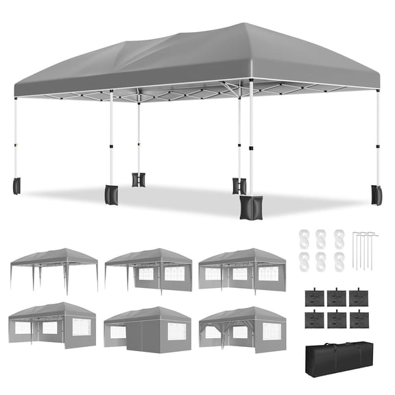 Multi-height removable sidewall pop up canopy tent