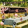 thumbnail image 6 of YANSION 16th Birthday Decorations for Girls, 16th Birthday Party Kit with Rose Gold Happy 16th Birthday Banner, Black Rose Gold Confetti Balloons, Number 16 Balloon Triangle Flag Banner, 6 of 8