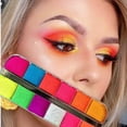 thumbnail image 2 of Paleta de sombra de ojos de neón, 12 colores, pigmento fluorescente mate, paleta de maquillaje de ojos, brillo duradero, paleta de sombras de ojos, polvo para decoración de uñas qym unisex, 2 of 2