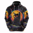 thumbnail image 3 of Sudadera con capucha con estampado 3D de gato arcoíris y galaxia para hombre, ropa con diseño de dibujos animados, sudaderas de gatos, ropa de calle masculina de hip hop, sudadera con capucha con taco, 3 of 5