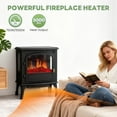 thumbnail image 2 of Freestanding Electric Fireplace Heater, 26" Single Door Indoor Fireplace Heater with 3D Realistic Flame Effect, Overheating Safe Design, 12H Timer&Remote Control, 750W/1500W, Black, 2 of 8