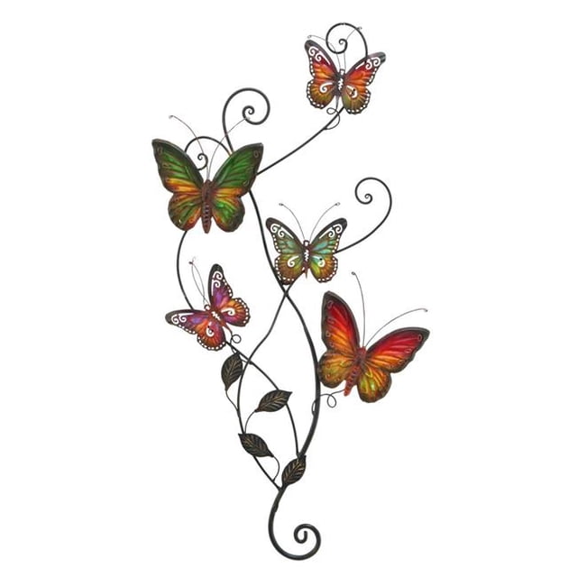 29 x 2 x 15 in. Metal Wall Decor for Nature Lovers, Multicolor