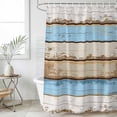thumbnail image 6 of Vintage Blue Brown Shower Curtain Set - 72" x 78" Washable Bathtub Curtain with 12 Hooks, Retro Country Shabby Wood Grain Waterproof Fabric Stall Shower Curtains for Bathroom/Bathtub Décor, 6 of 6