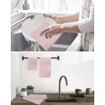 thumbnail image 5 of Pink Morocco Kitchen Dish Towels for Drying Dishes Set of 2, Geometric Leaf Diamond Lattice Abstract Waffle Weave Microfiber Hand Tea Bathroom Towels Quick Dry & Absorbent Towel 15.7x23.6, 5 of 7