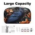 thumbnail image 3 of Crow Hard Drive Bag Travel Organizer Phone Charger Organizer Small Electronics Travel Organizer Waterproof Oxford Fabric 5.9x9.44x3.14 in, 3 of 6