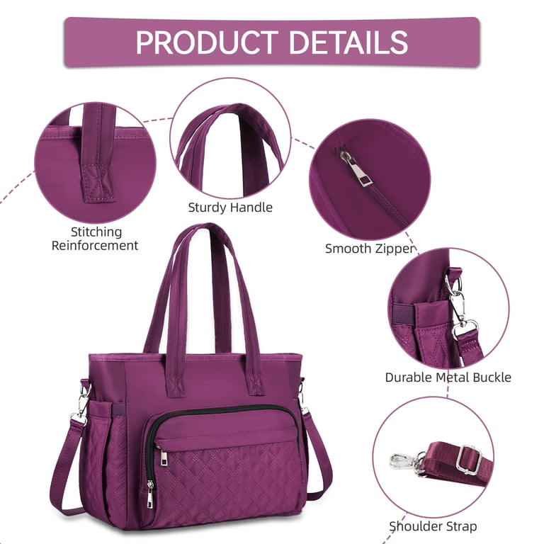 Holuxer Large Insulated Lunch Tote for Women, Purple photo 4