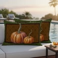 thumbnail image 4 of Orange Pumpkin Outdoor Waterproof Pillow Covers, Green Fall Thanksgiving Paisley Autumn Decorative Rectangle Throw Pillowcase Sofa Cushion Sham for Patio/Couch/Chair, 20"x12" 2 Pack, 4 of 8