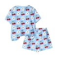 thumbnail image 6 of Amidoa Girls Summer 2 Piece Outfits Floral Cute Short Sleeve and Elastic Waist Shorts Kids Clothing Set Blue Size 3T Blue Size 3T, 6 of 6