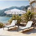 thumbnail image 2 of Meridian Furniture Amalfi White Polyester Patio Umbrella with Base Set, 2 of 19