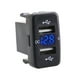 thumbnail image 2 of Riwesomey de coche Puertos USB duales Adaptador de carga con voltímetro digital para grabadora de conducción de tableta de teléfono Automoción decorativa y accesorios Azul, 2 of 8