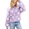 thumbnail image 2 of Vedolay Womens Cute Sweater Womens Neck 2023 Fall Oversized Sweater Casual Ribbed Knit Pullover Top,Purple S, 2 of 5
