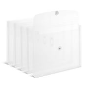 Staples Plastic Filing Envelope with Button & String Closure Letter Size Clear 5/Pack (TR34530)