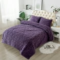 thumbnail image 2 of JML 3 Piece Sherpa Blanket For Bed,Winter Warm 3 Ply Fleece Borrego Blanket,King 79"x 91",Purple, 2 of 8