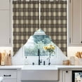 thumbnail image 4 of Brown Buffalo Swag Valances for Windows 2 Pack Lattice Swag Kitchen Curtains 36 Inches Long Rod Pocket Short Window Treatment for Kitchen Bathroom 36"x36", 4 of 8