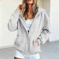 thumbnail image 4 of Trendfront Womens Snap Button Hooded Jacket Long Sleeve Longline Sweatshirt Front Closure With Side Pockets Relaxed Casual Wear, 4 of 6