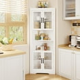 thumbnail image 2 of Topbuy 67'' Tall Corner Cabinet Space-saving Triangular Buffet Cabinet w/ 4 Tempered Glass Doors, 2 of 9