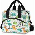 thumbnail image 1 of Wild Jungle Animals Lion Giraffe Elephant Lunch Bag for Boys Girls,Reusable Lunch Bags Lunch Box Container with Detachable Shoulder Strap,Insulated Lu, 1 of 4