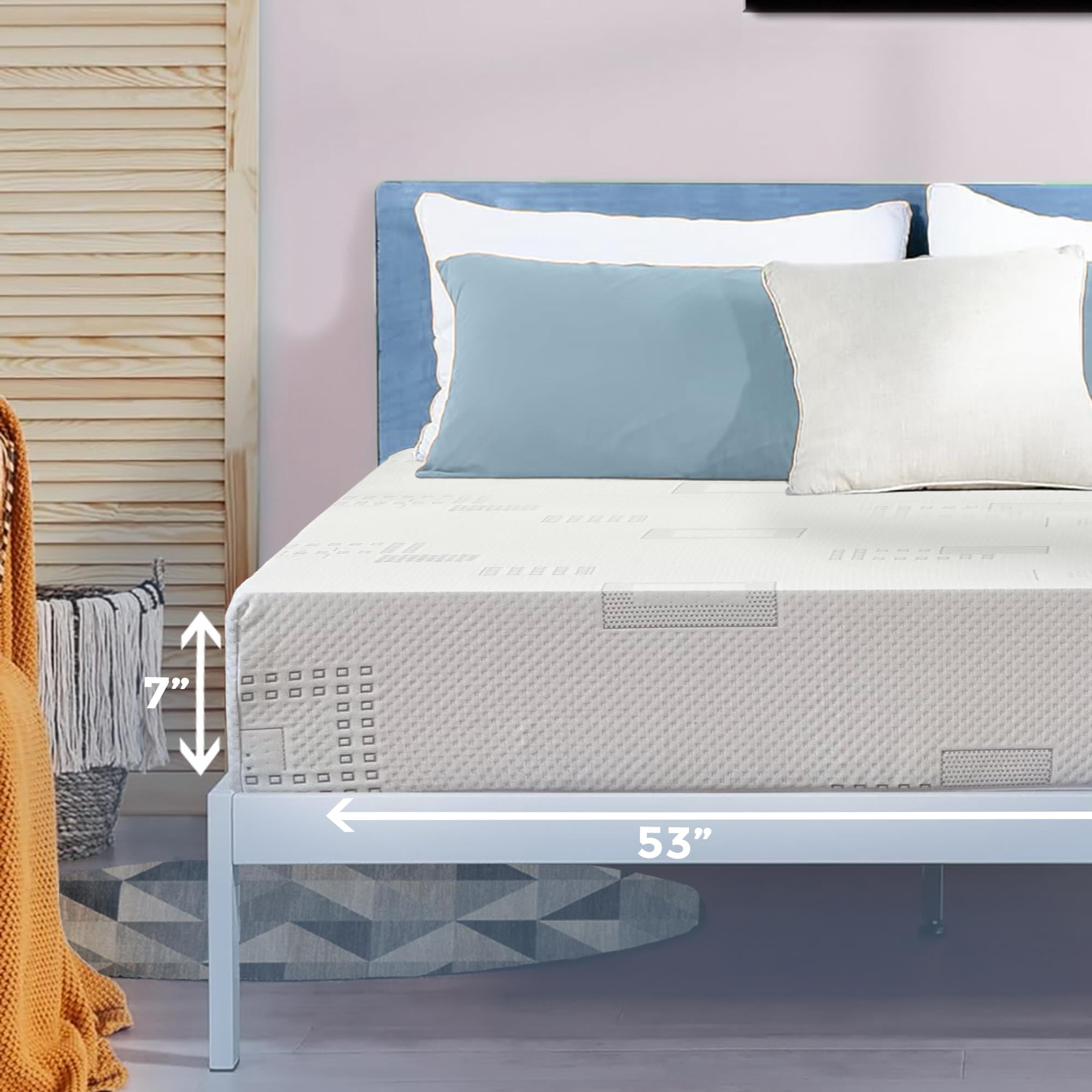 ViscoLogic 7" Full Size Mattress Premium Cool Foam All Ages Mattress CertiPUR-US®, Mattress in a Box