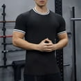 thumbnail image 2 of Men's Basketball Training T-Shirt Performance Stretch Sports Top Breathable Muscle Fit Activewear Gym Running Short Sleeve Tee Mens Basic Tee Shirts Summer Vintage T Shirts, 2 of 4