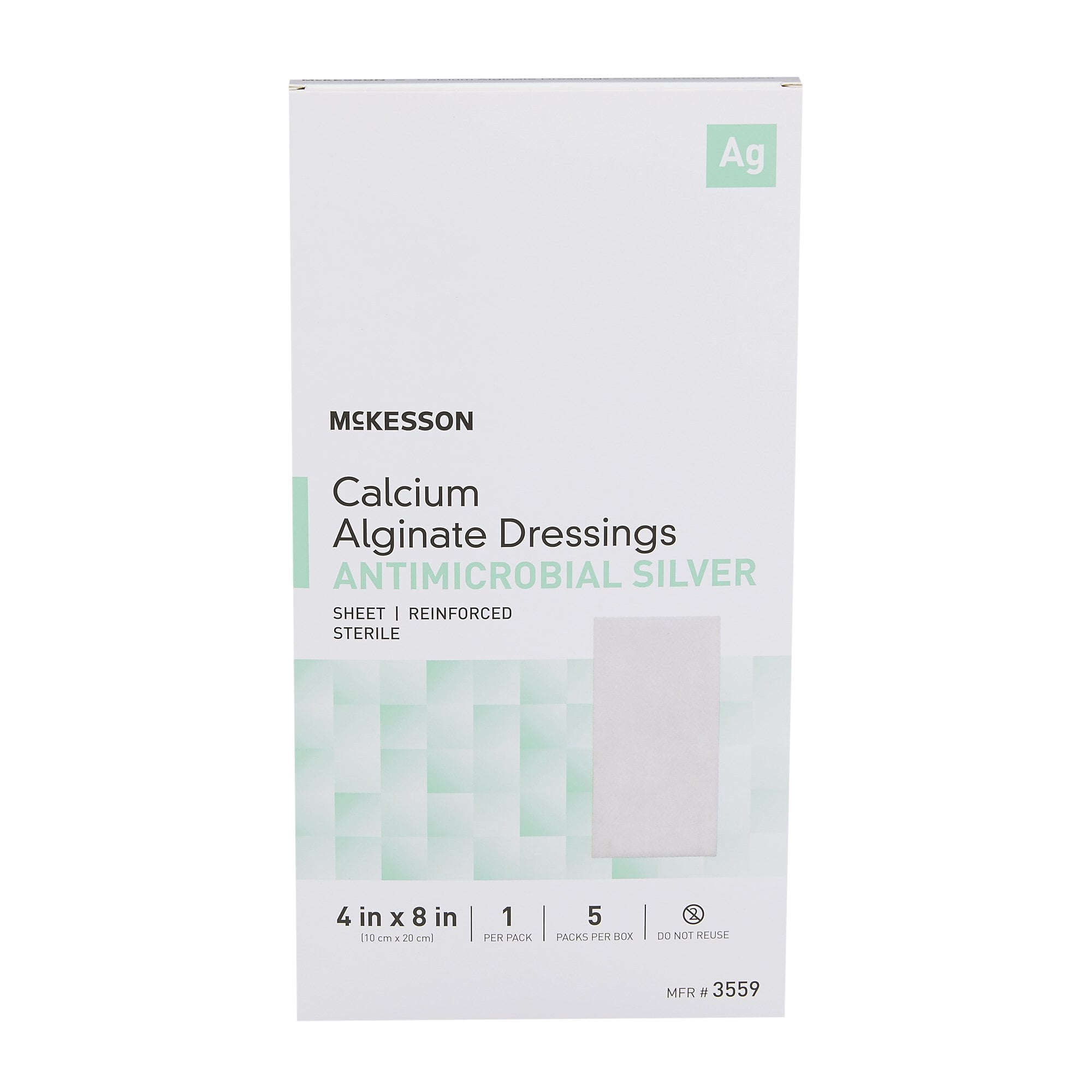 McKesson Calcium Alginate First Aid Gauze Box Set, 4 in x 8 in, 5 Count