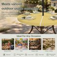 thumbnail image 6 of Round Outdoor Tablecloth with Umbrella Hole and Zipper, Light Yellow Tablecloth with Elastic Waterproof, Minimalist Modern Solid Color Yellow Patio Table Covers for 45" - 54" Picnic Pool Tables, 6 of 9