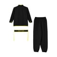 thumbnail image 3 of Haitryli Kids Kung Fu Suit Boys Girls Traditional Tai Chi Uniform Chinese Martial Arts Costume Black 3-4, 3 of 4
